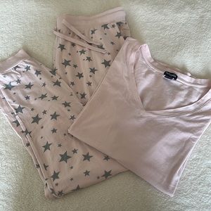 Splendid Pink and Grey Star Loungewear Set